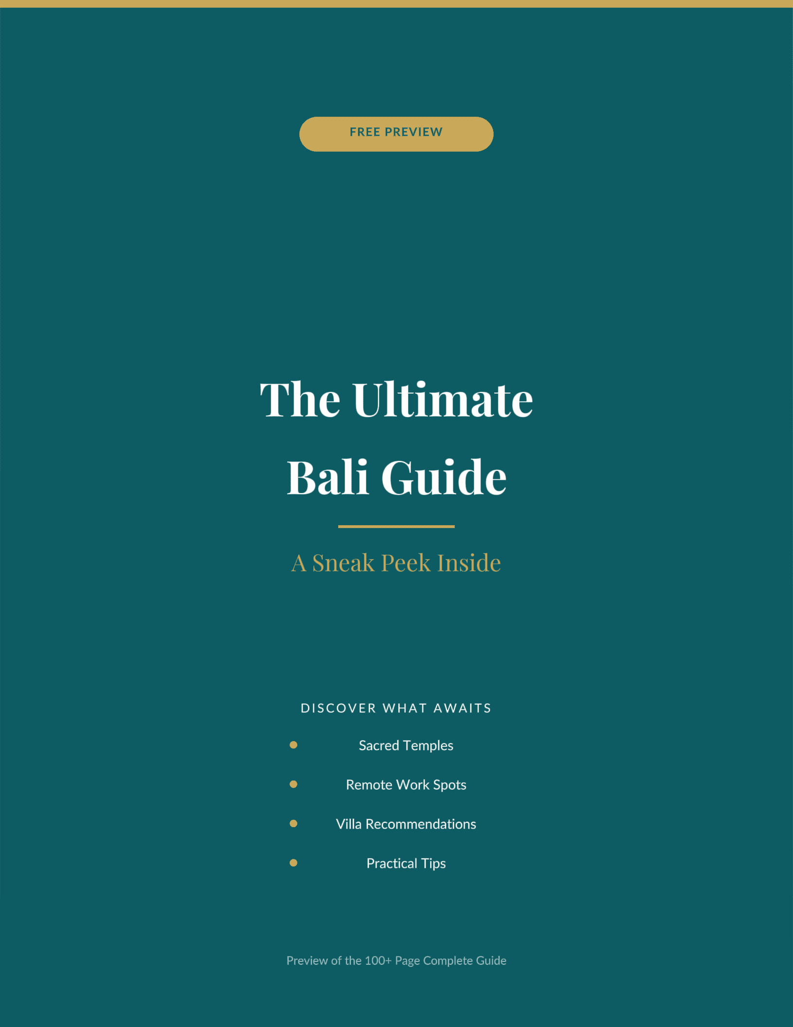 Bali Travel Guide — Free Preview